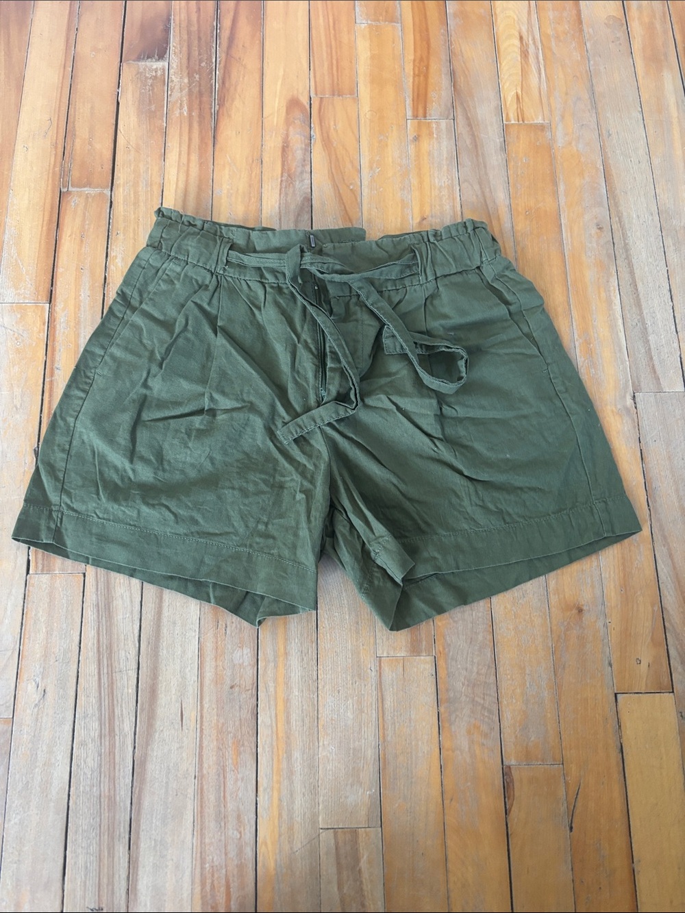 Joe Fresh Olive Green Flat Front Drawstring Shorts